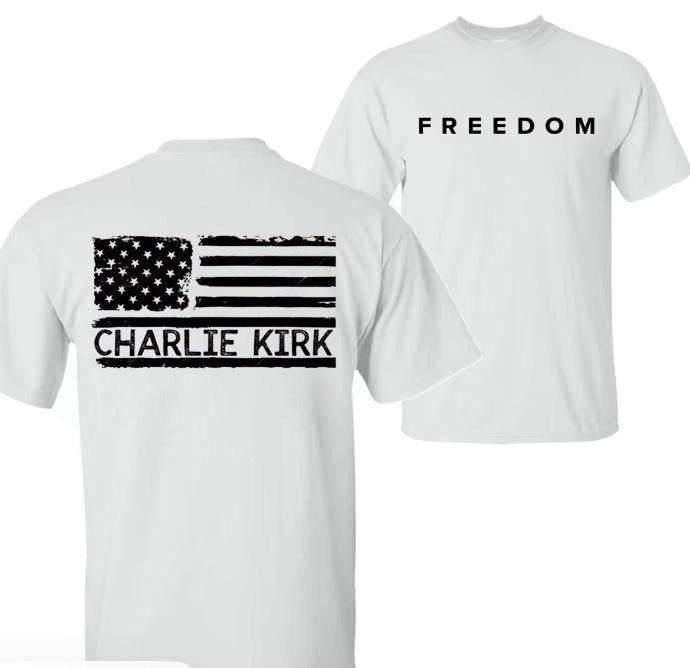 Charlie Kirk T-shirt - Freedom Classic Cotton Shirt 100% Premium Material Regular Fit Casual