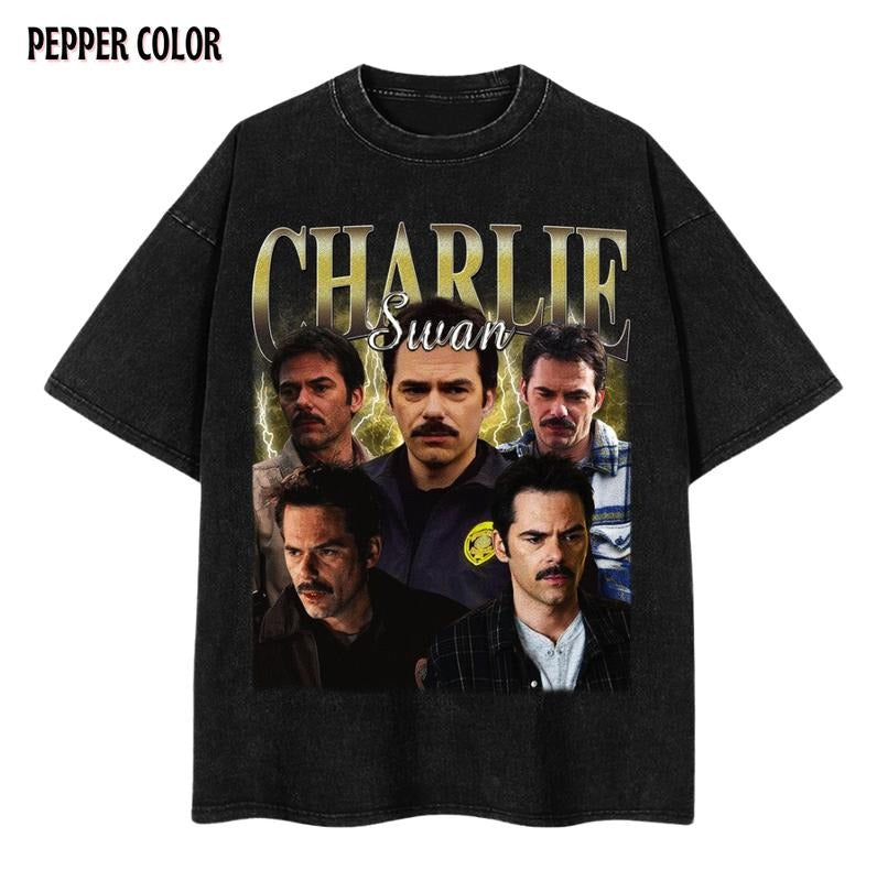 Charlie Swan Vintage 90's shirt, Billy Burke Fan Made Tee, Bootleg Fans Washed Graphic Homage T-shirt, Gift For Women and Men