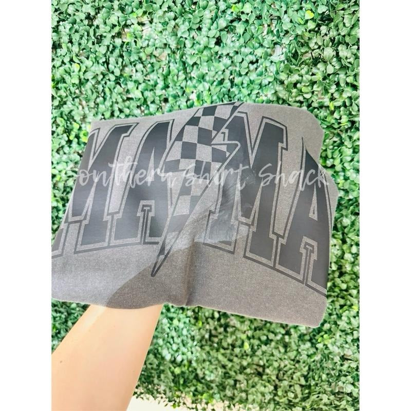 Checkered Bolt Mama T shirt | Pepper comfort colors T shirt top