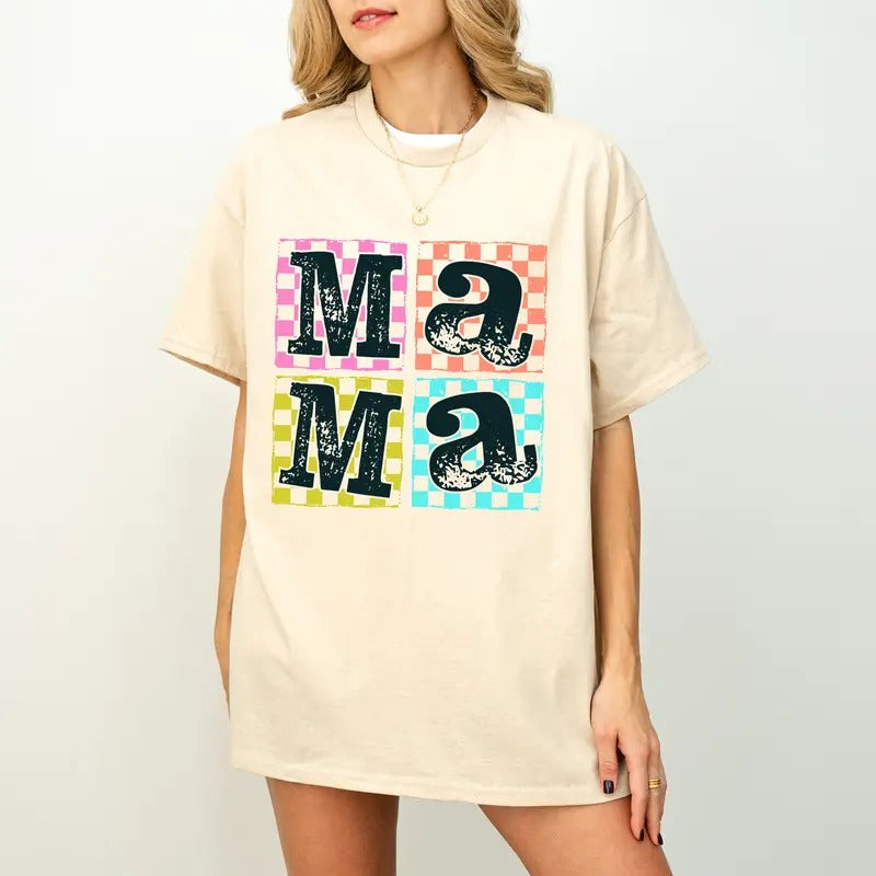 Checkered Mama Shirt Sweatshirt Hoodie, Retro Mama Shirt, Funny Mom,Trendy Mama shirt, Sassy Mom Checker Retro Motherhood Shirt, Mothers Day Shirt