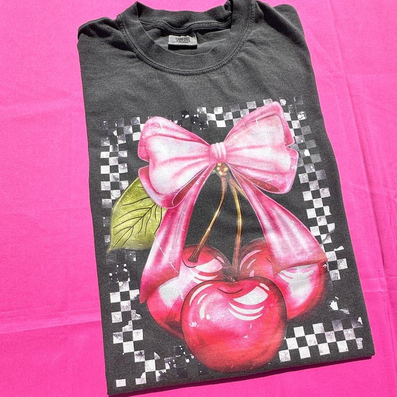 Cherries & Bows Comfort Colors T-Shirt