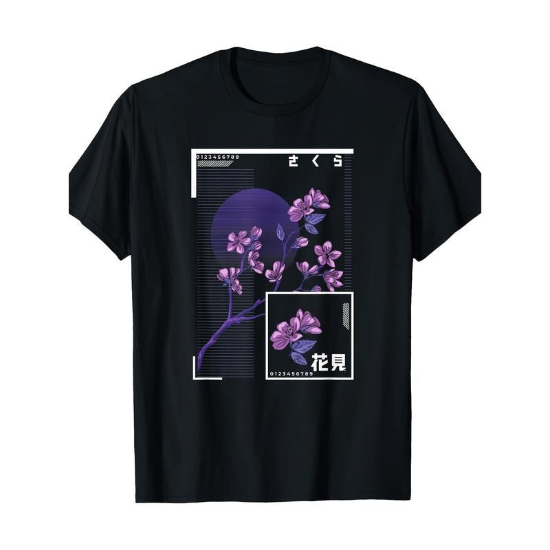 Cherry Blossom Vintage print T-shirt -Comfortable, Crew neck, casual, print, Fashion,100%cotton Made in USA