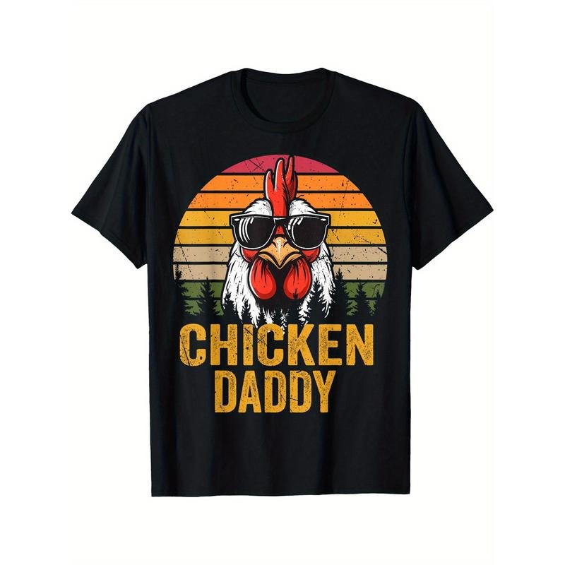 Chicken Daddy Vintage Rooster For Dad Farmer Fathers Day Men T-Shirt made in usa