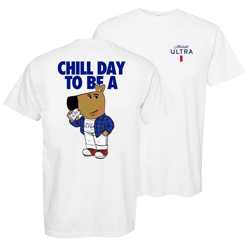 Chill Day Michelob Ultra 2 Sided T-Shirt - Sweatshirt - Hoodie, Drinking Graphic Tee, Chill Guy Shirt, Gift for Dad, Husband And Beer Lovers, Gift Idea for Father's Day, Men's Graphic Tees