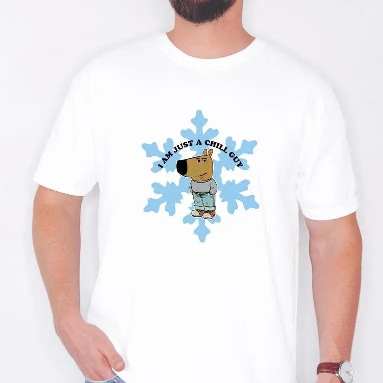 Chill Guy T-shirt, Funny Meme Gift for Him, Unisex Tee, Humorous Graphic Shirt, Casual Top for Men, Hilarious Men's Apparel