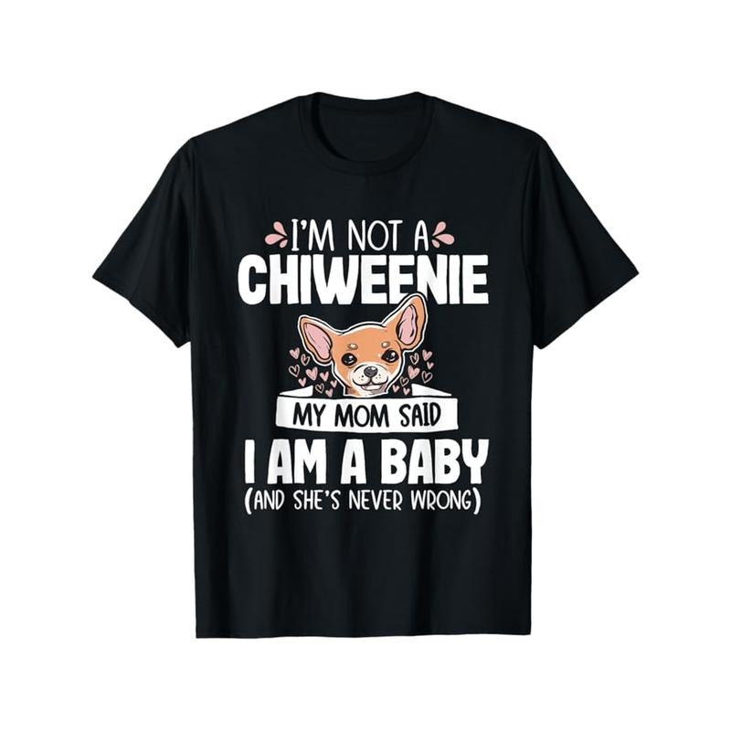 Chiweenie Dog Lover's Funny T-Shirt - 100% Cotton, Black, Sizes S-XXXL, Perfect Gift for Mom or Dad, 180g Fabric, Great for Halloween & Christmas made in usa