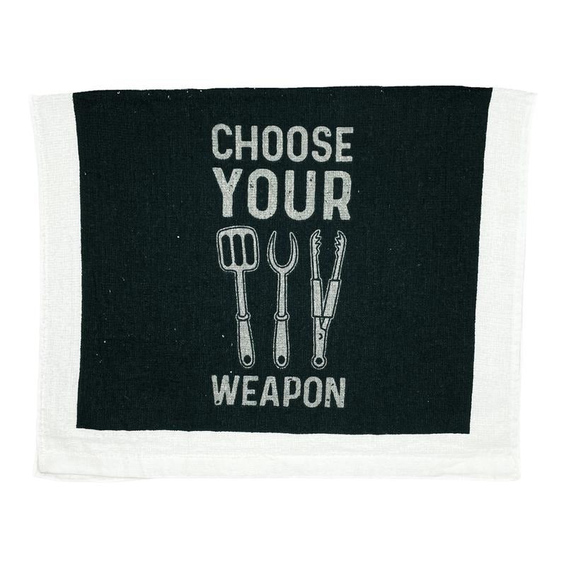Choose Your Weapon Funny Barbecue Cooking Utensils Tea Towel Funny Dish Towels Soft Adsorbent Tea Towel