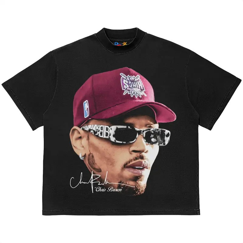 Chr1s Brown T-Shirt Vintage Rapper Graphic Tee Bootleg Hip Hop 11 11 Tour Concert Shirt Merch for Men Women Streetwear