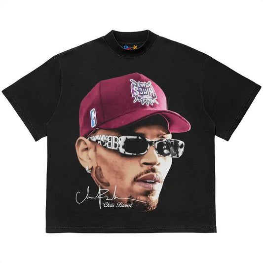 Chr1s Brown T-Shirt Vintage Rapper Graphic Tee Bootleg Hip Hop 11 11 Tour Concert Shirt Merch for Men Women Streetwear