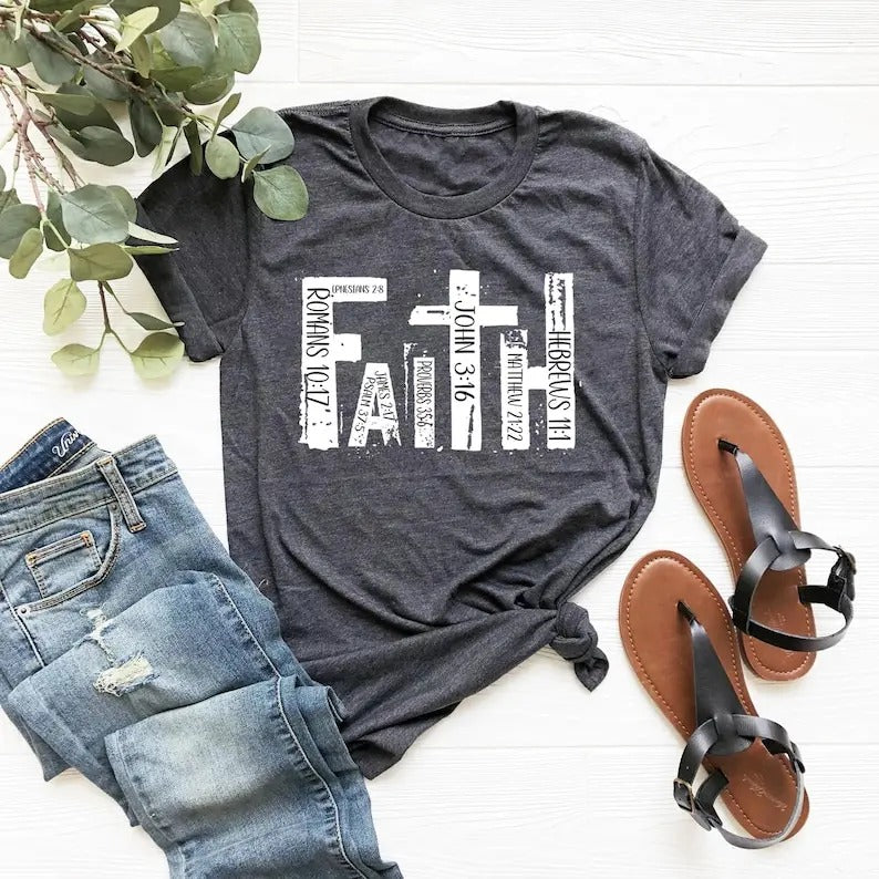 Christian , Bible Verse T-shirt, Religious Outfit, Retro Faith T Shirt, Christian Cross Graphic Tees, Religious , Faith
