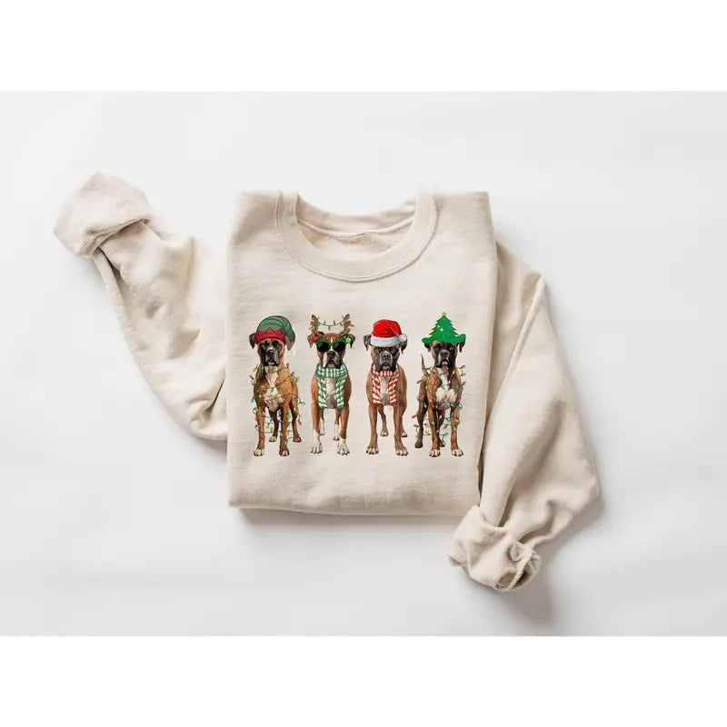 Christmas Boxer Sweatshirt, Christmas Shirt, Boxer Shirt, Dog Christmas Shirt, Boxer Lover Shirt, Dog Mom Shirt, Holiday Sweater, Xmas gift