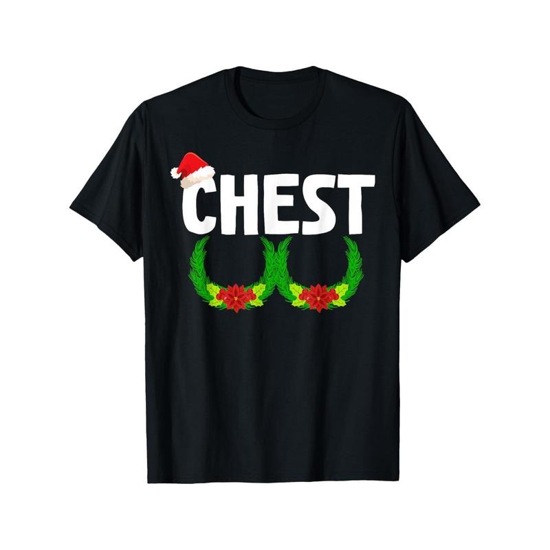 Christmas Chestnuts Graphic T-Shirt, 100% Cotton, Stretch Fit, Round Neck, Unisex, Vintage Style, All-Season Tee, Ideal Gift for Family and Friends Made in USA