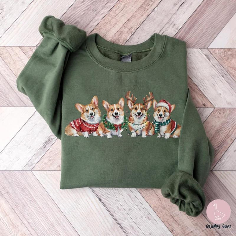 Christmas Corgi Dog Sweatshirt, Xmas Dog Owner TShirt, Funny Corgi Dog Mom, Cute Dog Lover Gift, Trendy Holiday Shirt, Cozy Winter crewneck