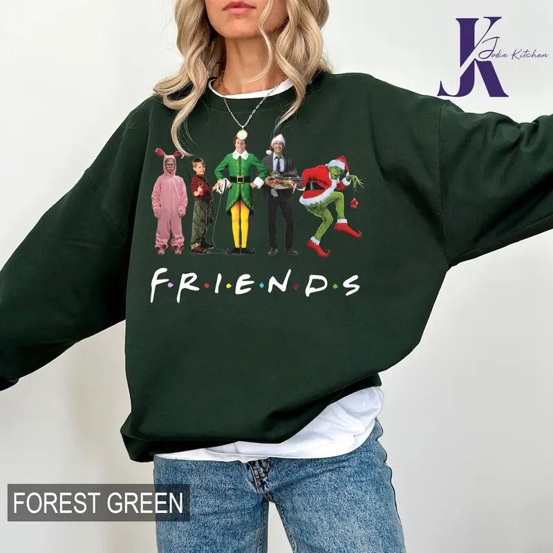 Christmas Friends Comfort Colors Shirt, Christmas Movie Sweatshirt, Funny Christmas Family Tee Shirt, Christmas Movie Characters Sweater, Xmas Gifts