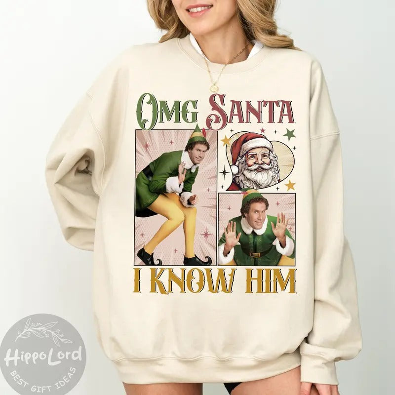 Christmas Movie Buddy The Elf Christmas Sweatshirt, Buddy The Elf Shirt, Funny Christmas Sweatshirt, Funny Christmas Gift for Christmas Christmas Gift Idea 2024, Gift For Him, Gift For Her