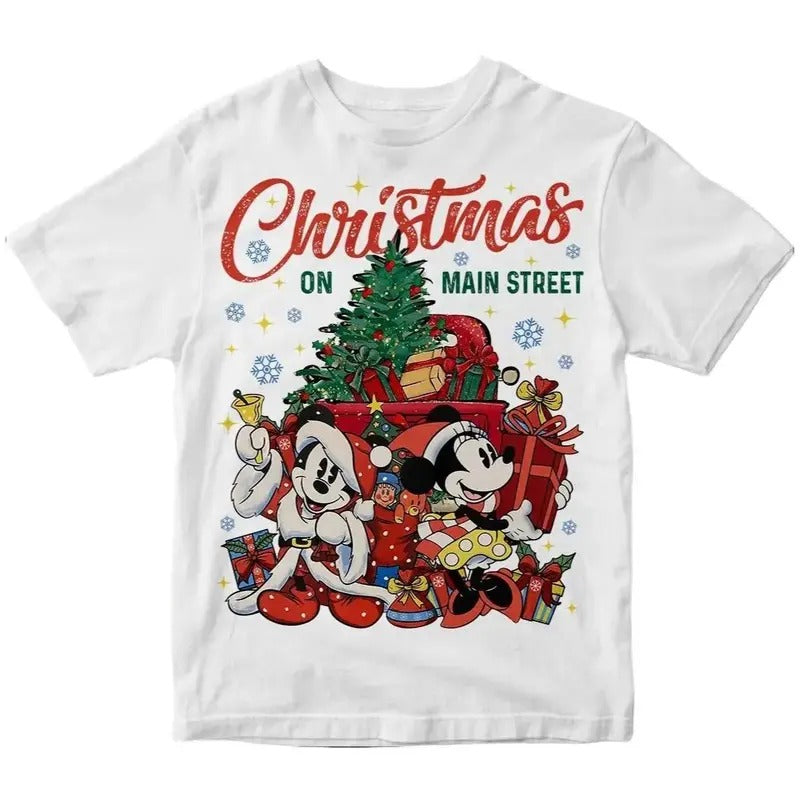 Christmas On The Main Street Graphic Tee - Christmas Mickeyyy Mousee and Friends Shirt - Disneyyy Cartoon Shirt - Holiday Shirt - Christmas Squad - Merry Christmas - Christmas Gifts