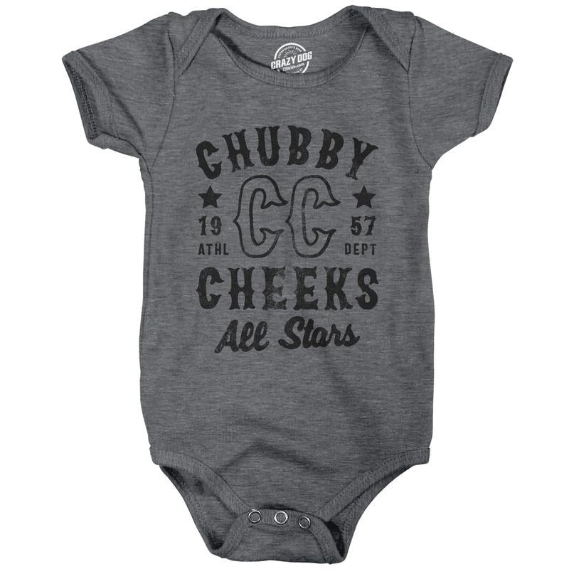 Chubby Cheeks All Stars Baby Bodysuit Funny Cute Sport Team Champs Jumper For Infants Funny Baby Onesies Funny Sarcastic Onesie Novelty Onesie Black -
