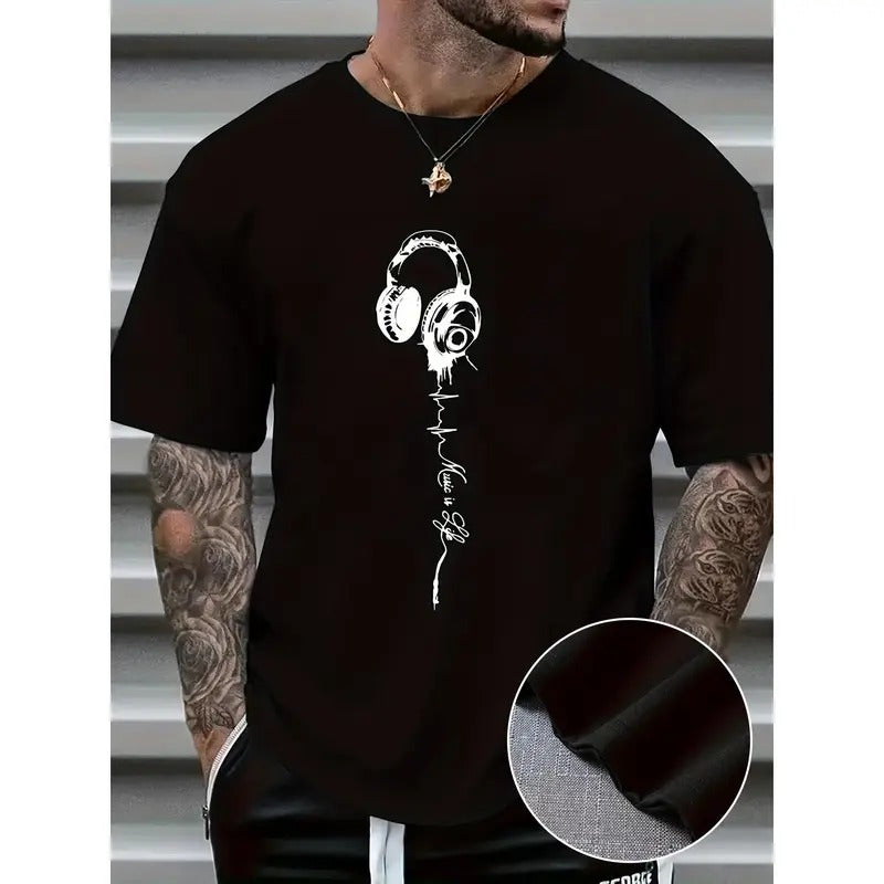 Classic Fit Summer Tee Shirt for Men - Breathable Knit Fabric, Casual Short Sleeve, Perfect for Outdoor Activities, Comfortable, Relaxed Fit, Soft, Lightweight, Versatile, Easy Care made in usa