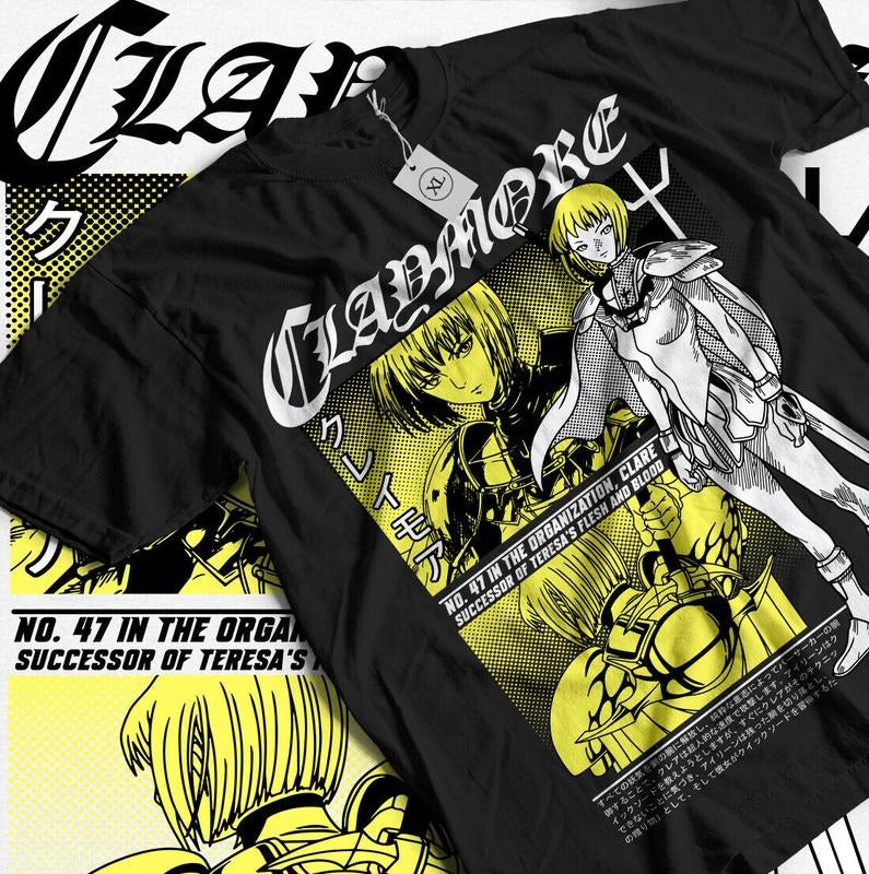 Claymore Clare T-Shirt S-4XL Kawaii Funny Girl Anime Manga Gift Shirt Tshirt S-4XLs
