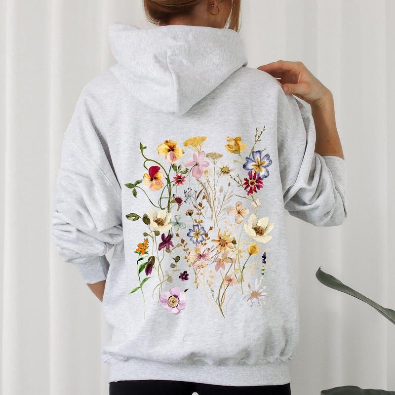 Clover Meadow Pressed Flower hoodie dandy hoodie