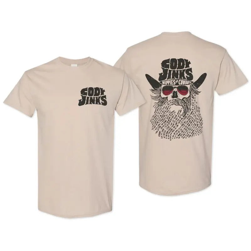 Cody Jinks Hippies And Cowboys Graphic Tee - Country Music T-shirt for Men, Classic Western Cowboy Style Cotton Shirt