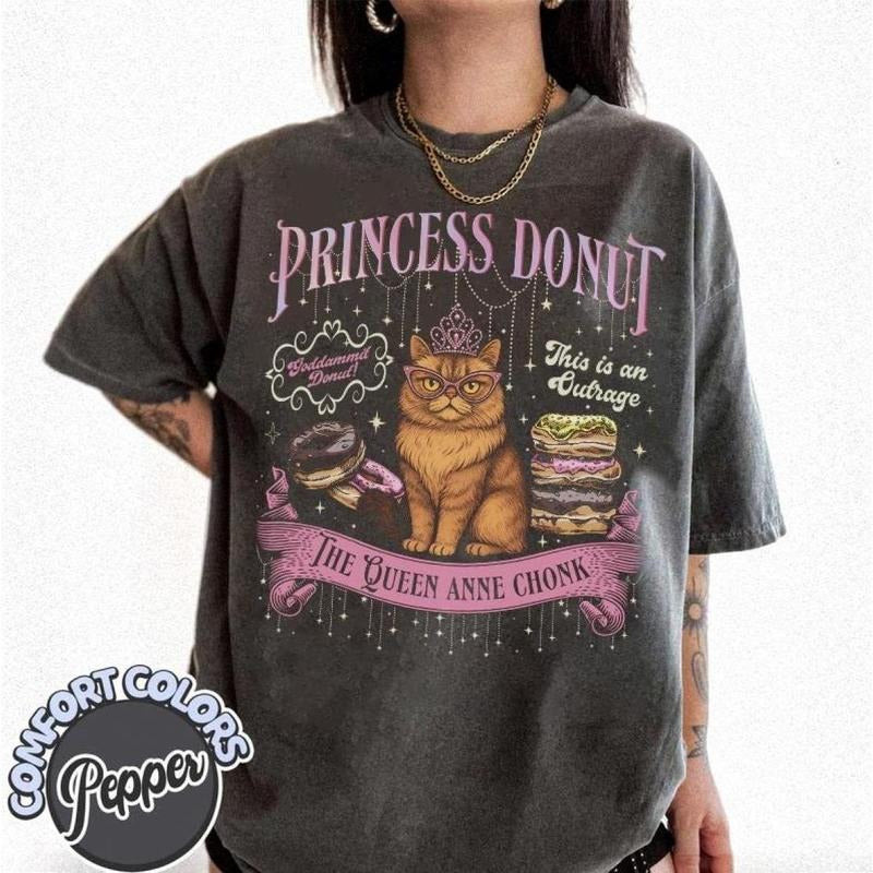 Comfort Color Princess Donut Shirt, New Achievement Dungeon Crawler Carl Shirt, Sci-Fi Book Lover, Bookish Shirt for Book Lovers