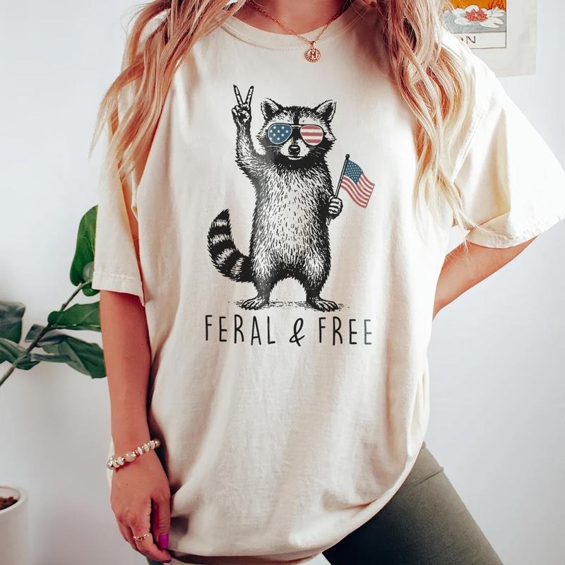 Comfort Colors 4th of July T-shirt, Red White and Feral Shirt, Independence Day, America Shirt, Funny USA Tee, Patriotic Shirt, Patriotic Gift, Freedom Tee