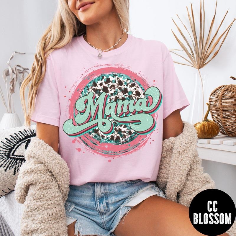 Comfort Colors Cute Mama Shirt, Trendy Cowhide Mama Shirt, Cute Mama Shirt, Mother's Day Gift, Mom's Birthday