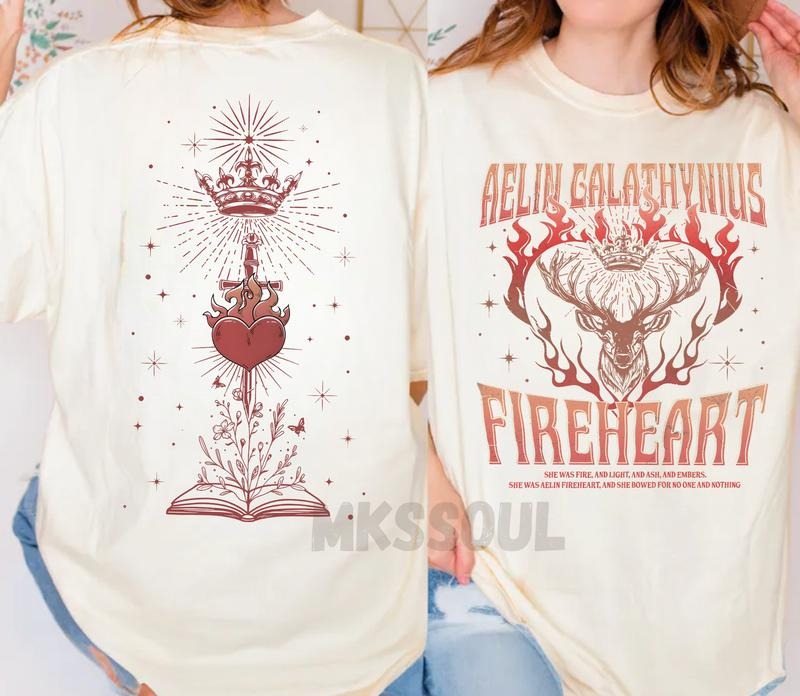 Comfort Colors Fireheart Queen Aelin Shirt, Throne Of Glass Fan T Shirt Best Price