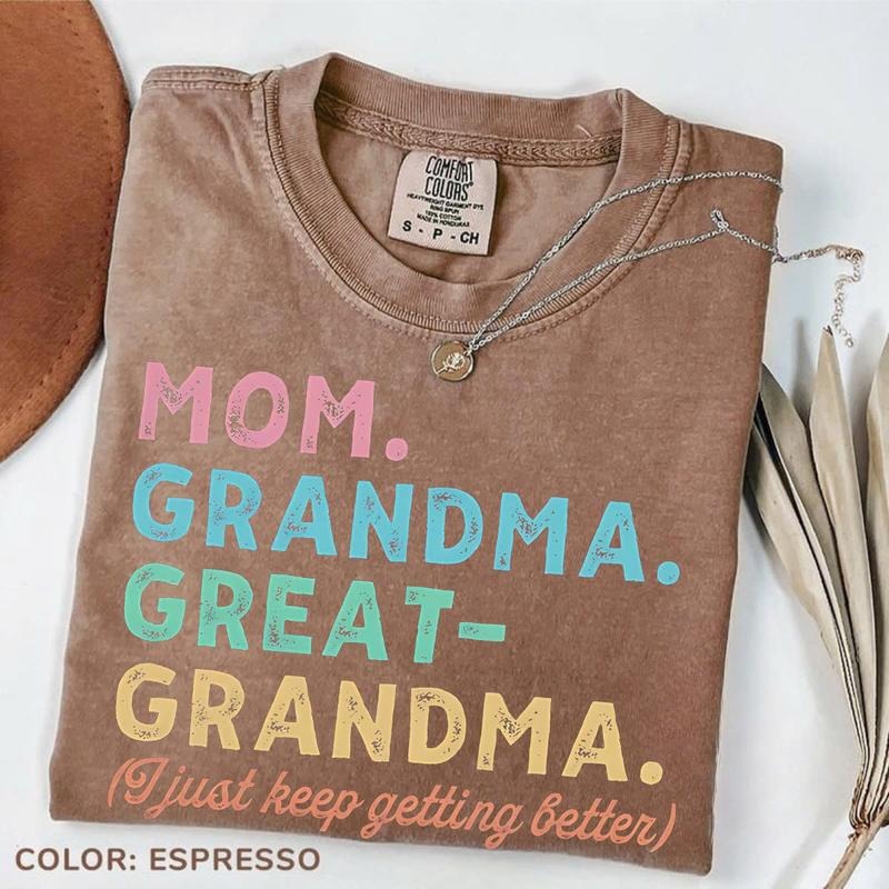 Comfort Colors Grandma Evolution Shirt, Funny Great Grandma Tee, Colorful Mother's Day Gift, Cute Nana Mimi Gigi Shirt for Women