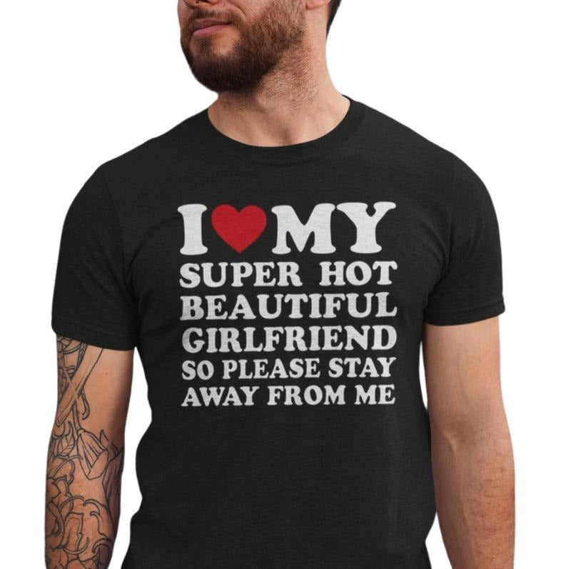 Comfort Colors I Love My Girlfriend Shirt, I Heart My Girlfriend Shirts, Valentine Shirt, Funny Boyfriend shirt, Meme Y2k Tee, Hot Girlfriend T-shirt