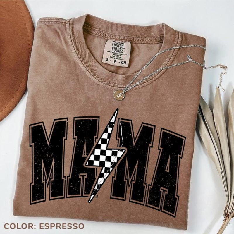 Comfort Colors Mama Lightning Bolt T-shirt, Mama Tee, Mama Shirt, Mom Life Graphic Tee, Retro Mama Tee, Mama Sublimation Shirt
