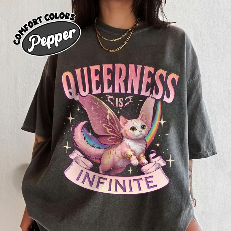 Comfort Colors Queerness Is Infinite T-Shirt, Lgbt Pride Month T-Shirts, In My Pride Month Era T-Shirt, Gay Lesbian Pride Gift, Gift For Friend