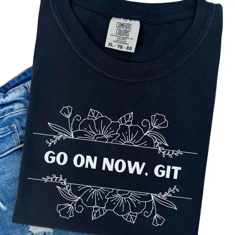Comfort Colors Women's Go On Now, Git Short Sleeve Casual Cotton Graphic T-Shirt - Womenswear, Top