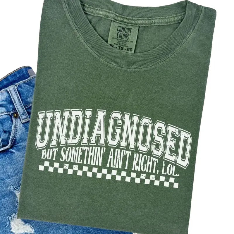 Comfort Colors Women's Undiagnosed Short Sleeve Cotton Casual Graphic T-Shirt - Women's Womenswear Top