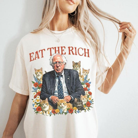 Comfort color Bernie Sanders, Fight Oligarchy Tour Shirt, Resist, Protest, Eat The Rich, Fu*k Trump, Anti Trum, Bernie Sanders Shirt, FDT