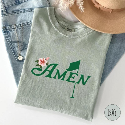 Comfort color Masters Golf Amen Shirt Azalea Pink Golf Tournament Shirt Gift Golf Birthday Party Shirt Golf Par Tee Shirt Women Golf Girl Tshirt Gift