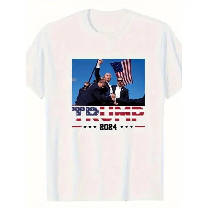 Comfortable breathable high quality Men's crewneck T-shirt, biker Shirt, American Flag T-shirt Trump Vote T-shirt 2024 T-shirt 2024 Trump Vote T-shirt Donald Trump Presidential Campaign Made in USA