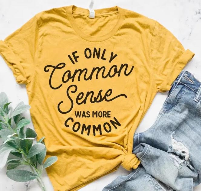 Common Sense T-Shirt Sarcastic Funny Tshirt Sarcastic Sense Tee Funny Common T-shirt Sense Tshirt Comfortable Top Sarcasm Funny Tee Introvert Sense Tshirt Oversized Fit Shirt Comfy Sarcastic T-Shirt Womenswear Everyday Streetwear Soft Summer Fabric