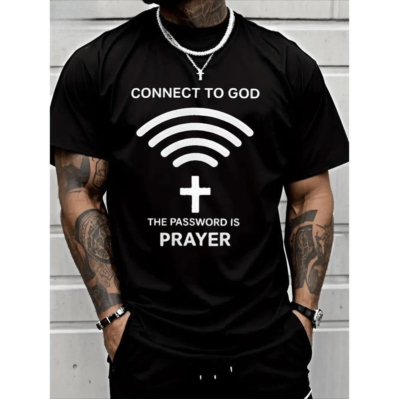 Connect To God The Password Ls PrayerT-Shirt Heavy Cotton T Shirt Made in USA