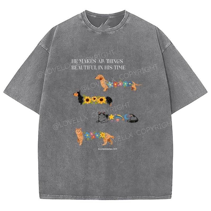 Consider How The Wild Flowers Grow Unixes Washed T-Shirt, Christian Jesus t shirts, Vintage 90s Graphic Tee Gift Cotton Top Womenswear Bottomstyle{n002}3