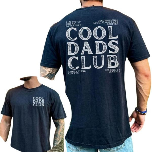 Cool Dads Club Colors T-Shirt, The Cool Dad Stuff, 1st Father Day Gift for Expecting Dad, Gender Reveal Gift For Dad Birthday Gift T-shirt Round Neck Casual