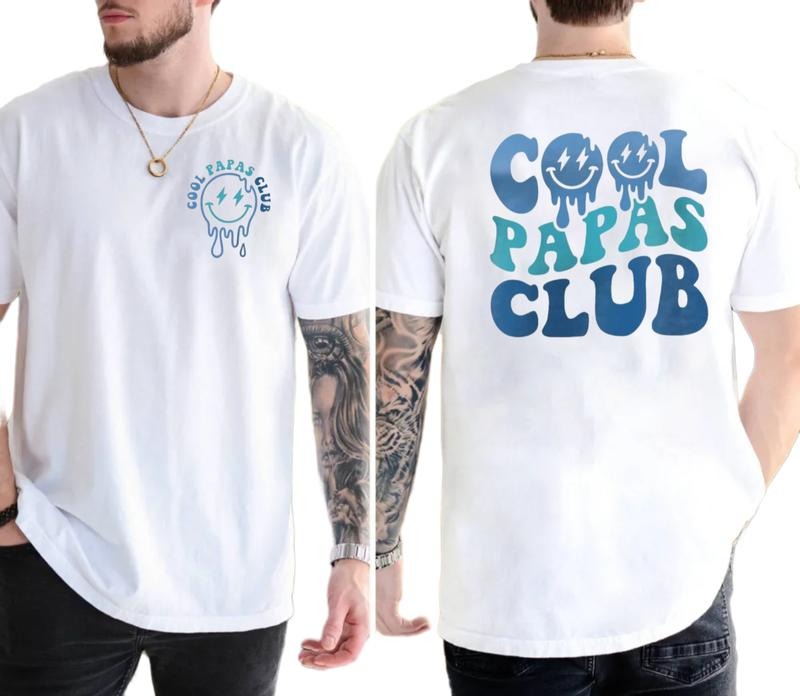 Cool Papas Club Shirt For Men, Cool Grandpa T Shirt, Funny Papa Shirt, New Grandpa Gifts, humorous Fathers Day Gift, Regular Fit Short Sleeve Tee, Classic Streetwear