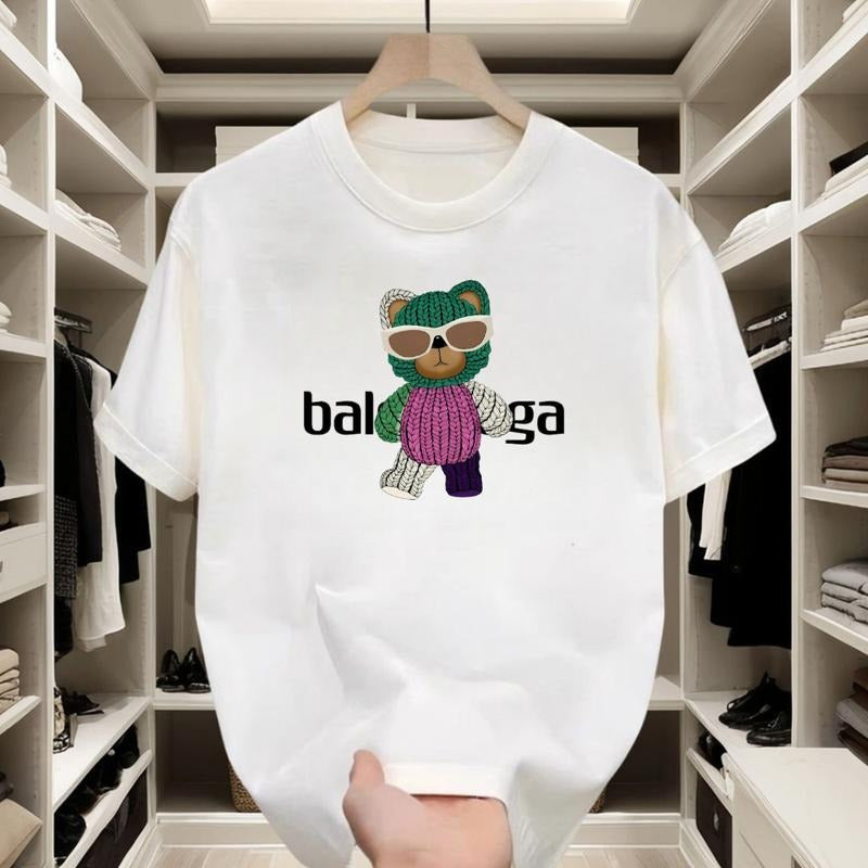 Cool Teddy Graphic! Comfort - fit, Short - sleeve T - shirt, Unique Knit - style Print, Ideal for Street - style Hangouts and Music Festivals