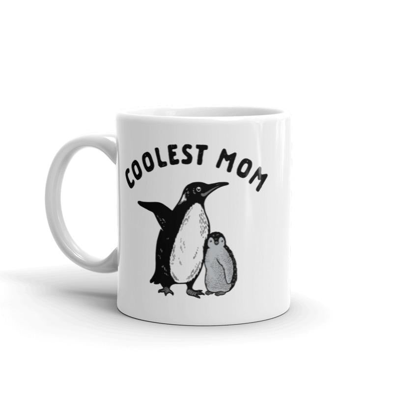 Coolest Mom Penguin Mug Cute Mother's Day Chilly Animal Graphic Novelty Coffee Cup-11oz Funny Coffee Mugs Ceramic Printed Drinkware Cup
