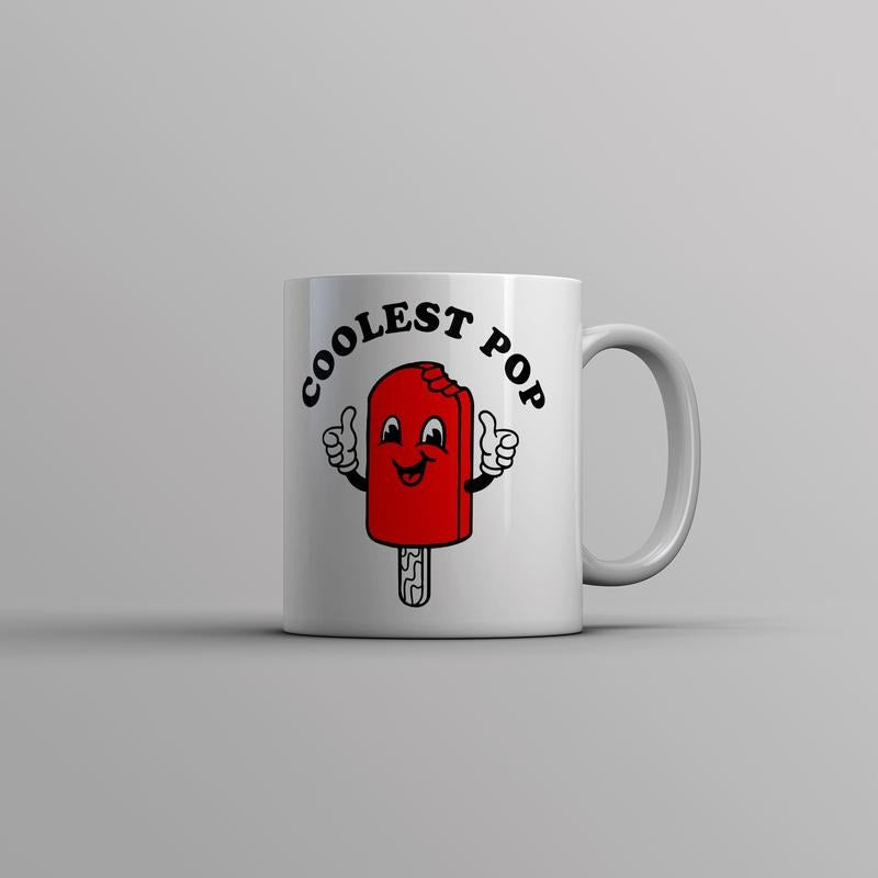 Coolest Pop Mug Funny Fathers Day Gift Cold Sweet Popsicle Novelty Cup-11oz Funny Coffee Mugs Ceramic Printed Drinkware Cup