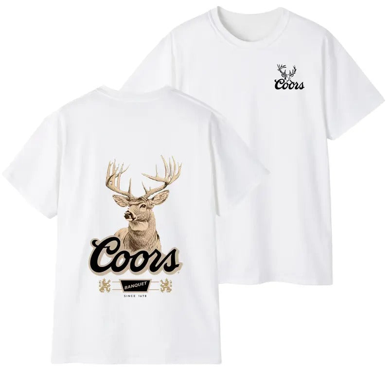 Coors Banquet Whitetail Buck Deer Hoodie - T-Shirt, Perfect for Beer Enthusiasts For Men and Women, Cotton, Gift T-Shirt