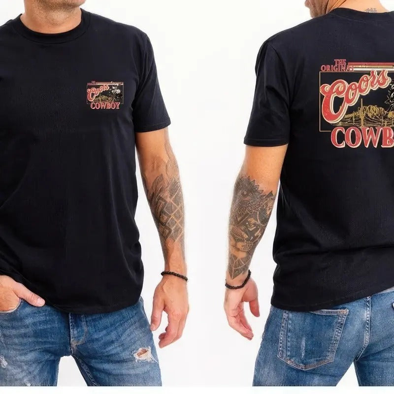 Coors Cowboy T-Shirt Collection Western Rodeo & Beer Tee