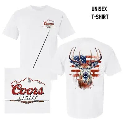 Coors Light Hunting Deer T-Shirt, Gifts for Him, Summer Hunting Deer T-Shirt