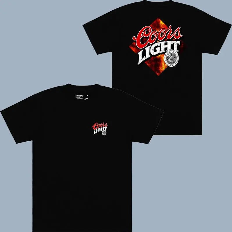Coors Light Logo T-shirt - 2 Side Menswear - Tshirt- Hoodie - Sweater - Coors fan shirt